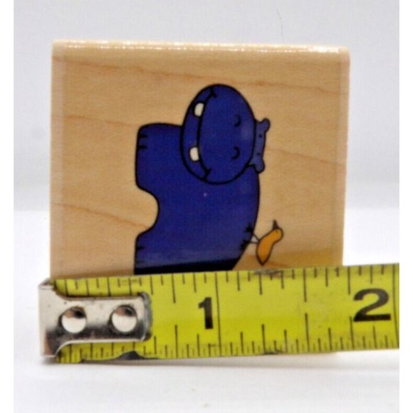 Stamp "Happy Hippo" #D1008 Stampendous ©2000 2" x 1 ¾" - Picture 4 of 5